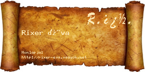 Rixer Éva névjegykártya
