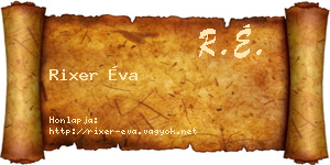 Rixer Éva névjegykártya