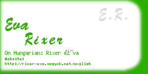 eva rixer business card